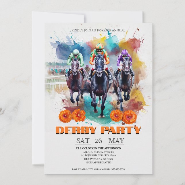 Invitación a la fiesta del Derby de Kentucky Cabal (Anverso)