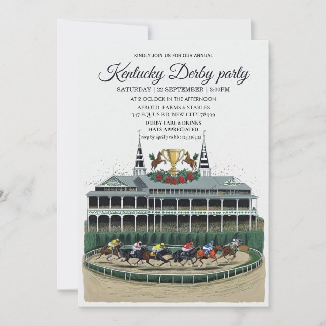 Invitación a la Fiesta del Derby de Kentucky Churc (Anverso)