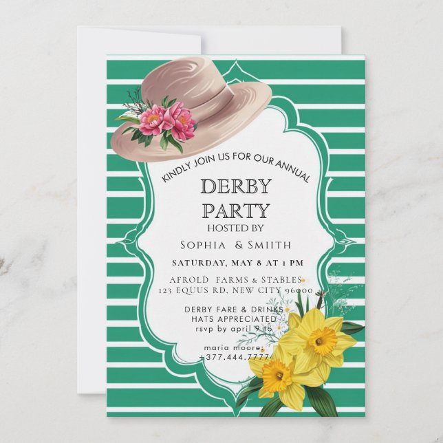 Invitación a la fiesta del Derby de Kentucky en el (Anverso)