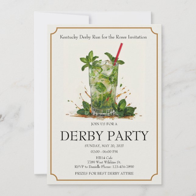 Invitación a la fiesta del Derby de Kentucky 'Run  (Anverso)