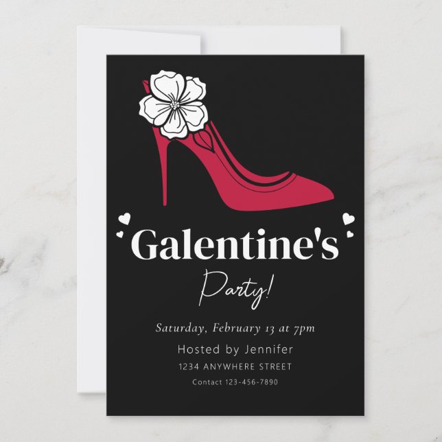 Invitación a la fiesta del Día de Galentine (Anverso)