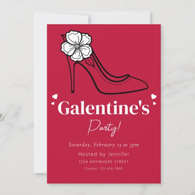 Invitación a la fiesta del Día de Galentine (Anverso)