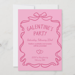 Invitación a la fiesta del Día de Galentine en col