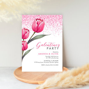 Invitación a la fiesta del Día de Galentine Rosa M