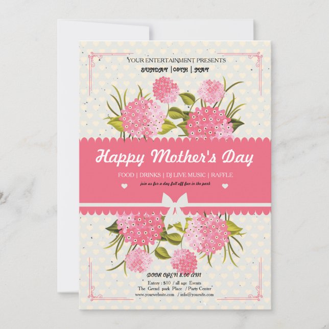 Invitación a la fiesta del Día de la Madre (Anverso)