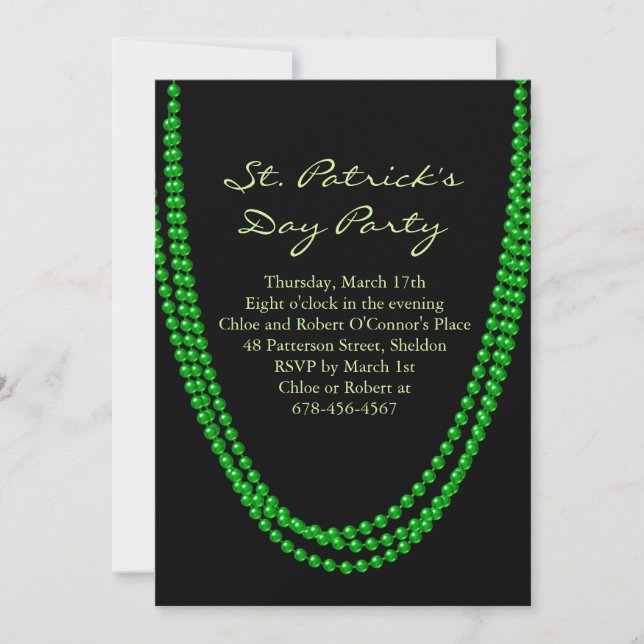 Invitación a la fiesta del Día de San Patricio (Anverso)