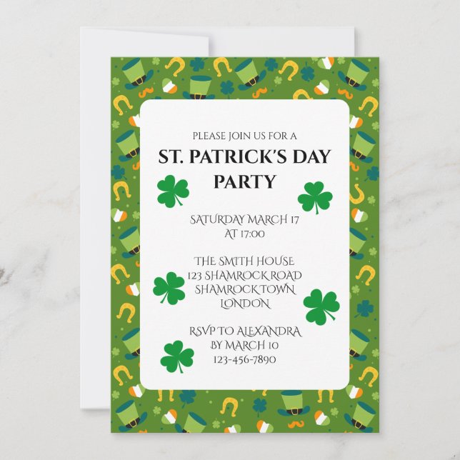 Invitación a la fiesta del día de San Patricio (Anverso)
