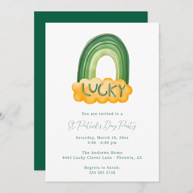 Invitación a la fiesta del Día de San Patricio (Anverso / Reverso)