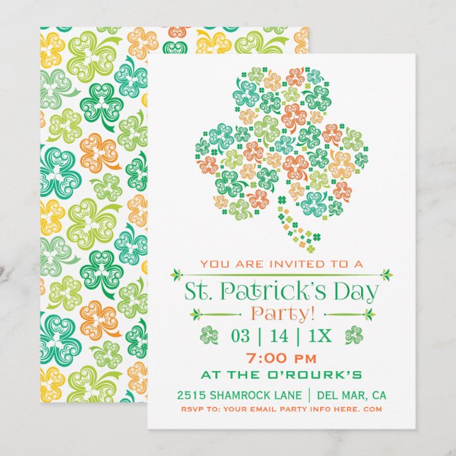Invitación a la fiesta del Día de San Patricio (Anverso / Reverso)