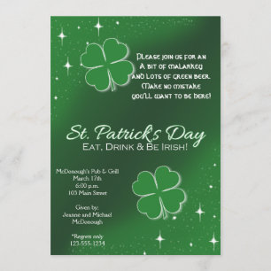Invitación a la fiesta del Día de San Patricio de 