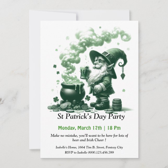 Invitación a la fiesta del Día de San Patricio - M (Anverso)