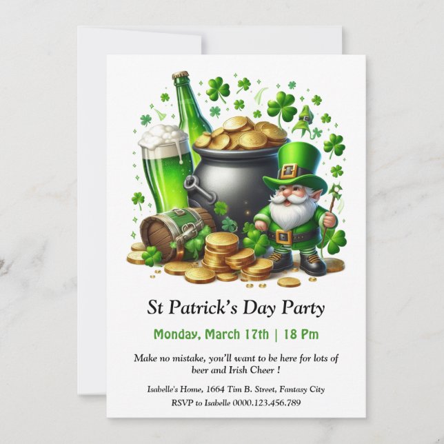 Invitación a la fiesta del Día de San Patricio - M (Anverso)