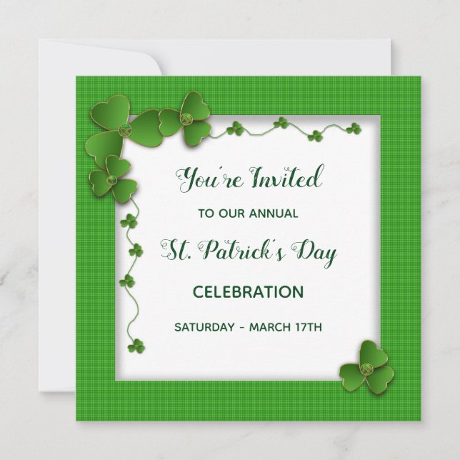 Invitación a la fiesta del Día de San Patricio - S (Anverso)