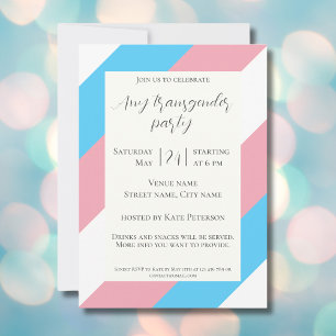 Invitación a la fiesta del día del orgullo transgé