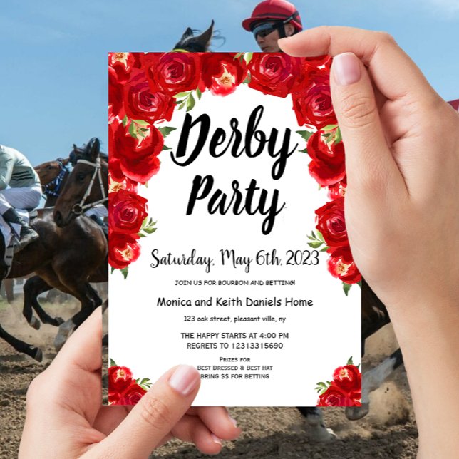 Invitación a la fiesta del Día Derby de la Carrera (Subido por el creador)