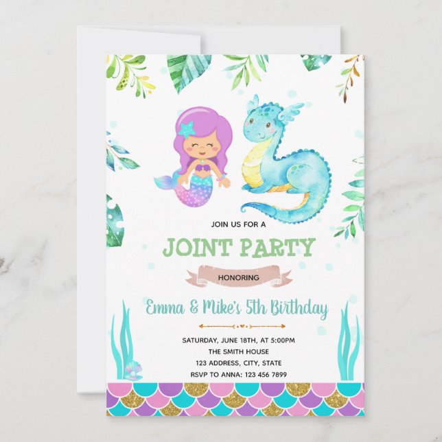 Invitación a la fiesta del dragón de sirena (Anverso)