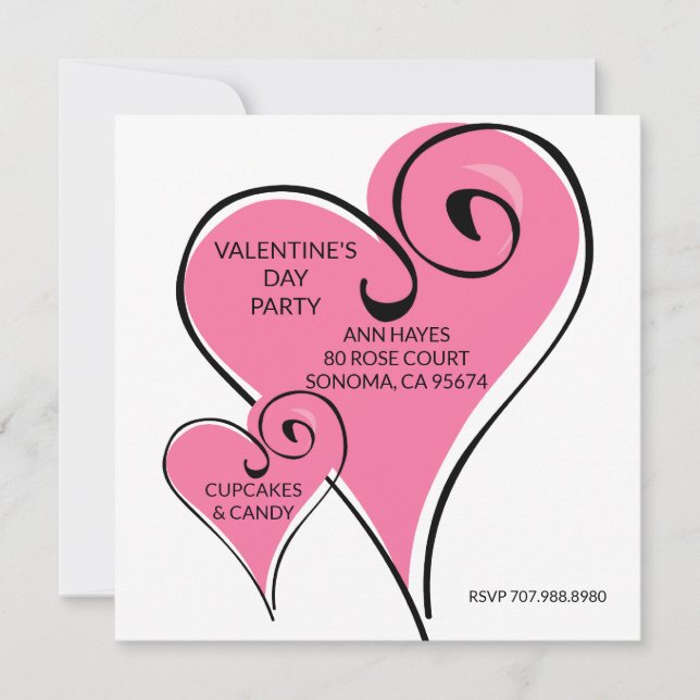 Invitación a la fiesta del el día de San Valentín  (Anverso)