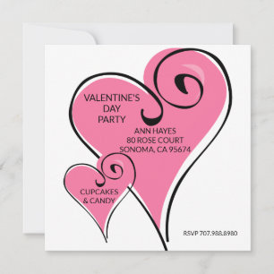 Invitación a la fiesta del el día de San Valentín