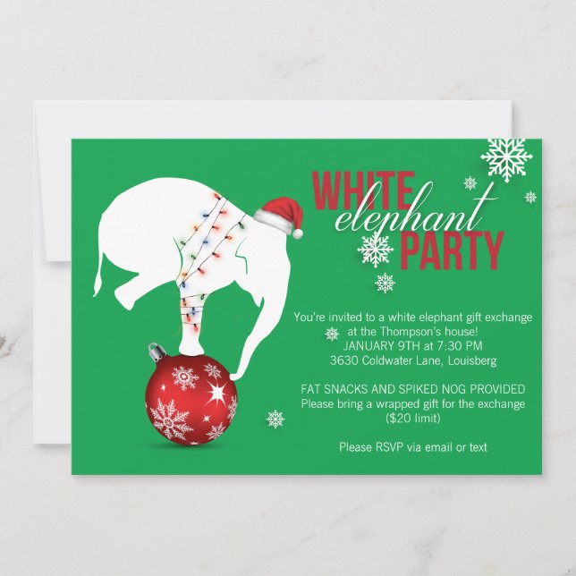 Invitación a la fiesta del elefante blanco | Green (Anverso)