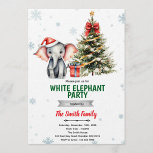 Invitación a la fiesta del elefante de Navidad