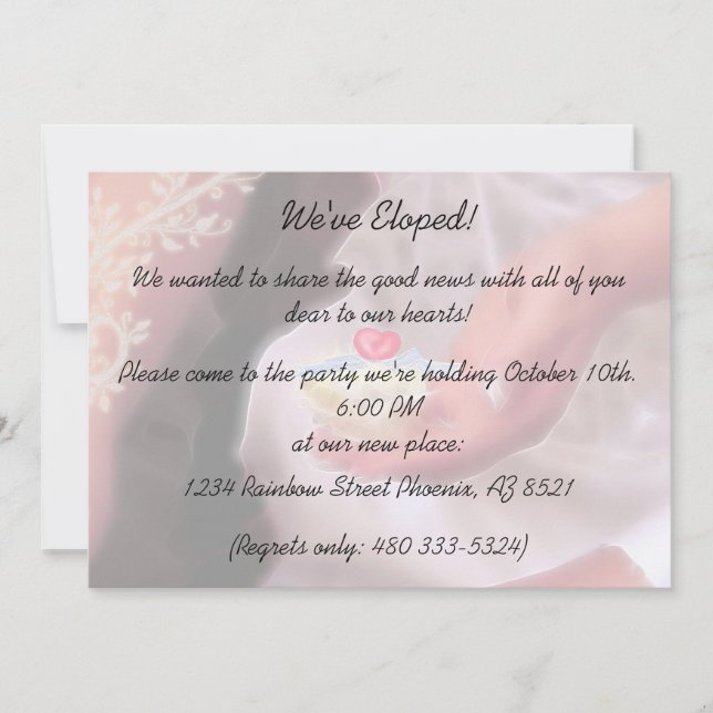 Invitación a la fiesta del Elopement (Anverso)