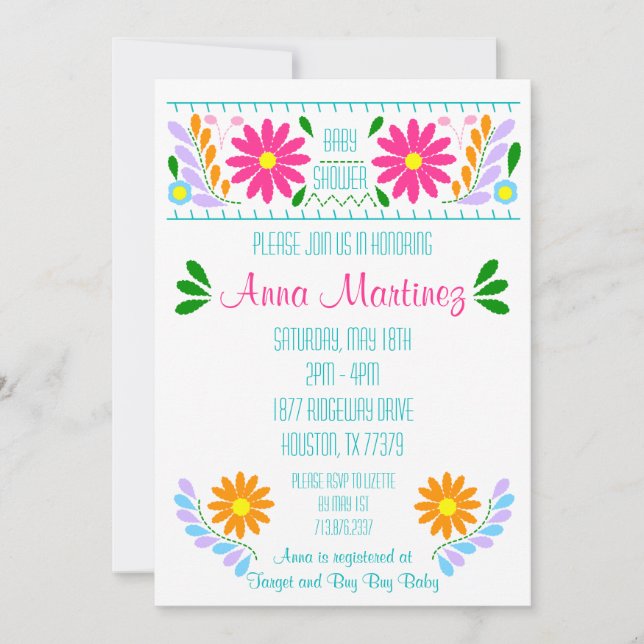 Invitación a la Fiesta del Emrboidery Mexicano Tra (Anverso)