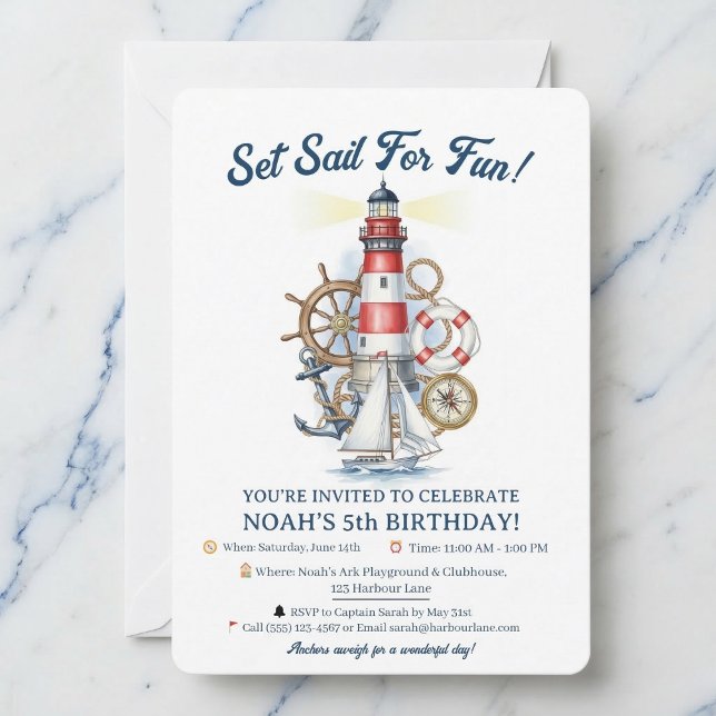 Invitación a la Fiesta del Faro Oceánico Náutico (Perfect for little sailors.)