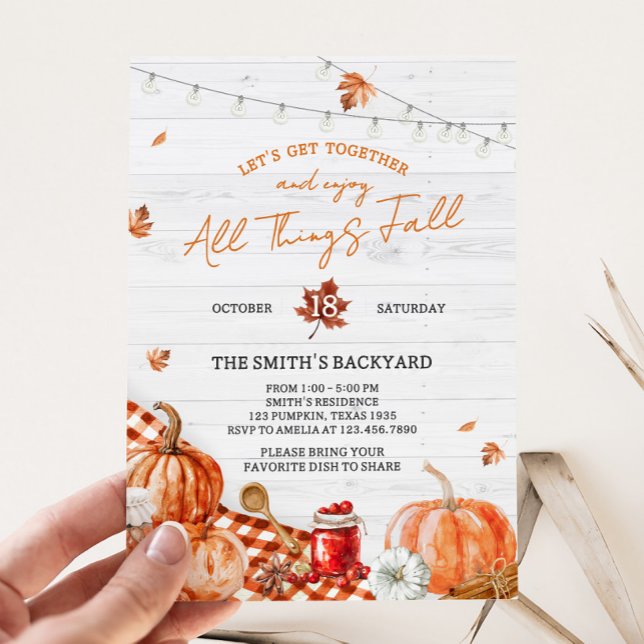 Invitación a la fiesta del Festival de Todas las C (All Things Fall Party Invitation)