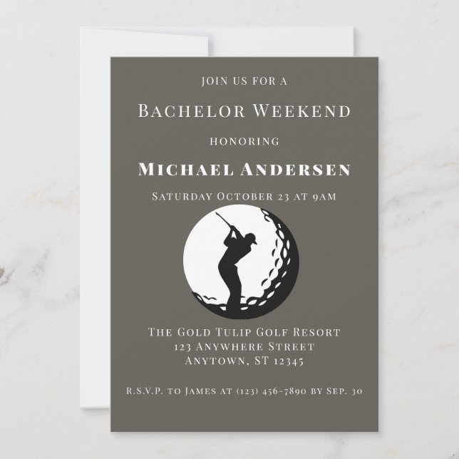 Invitación a la fiesta del fin de semana del solte (Anverso)