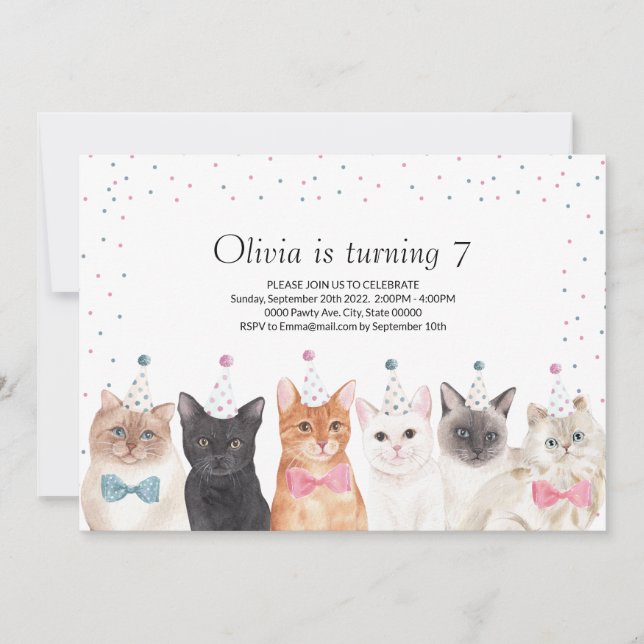 Invitación a la fiesta del gato, invitación al cum (Anverso)