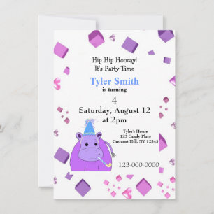 Invitación a la fiesta del hipopótamo púrpura