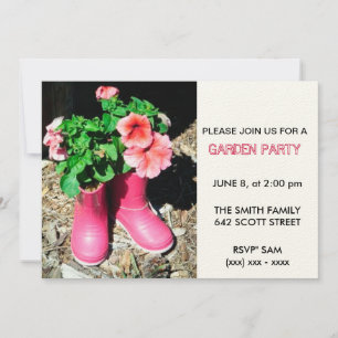 Invitación a la fiesta del Jardín de arranque rosa