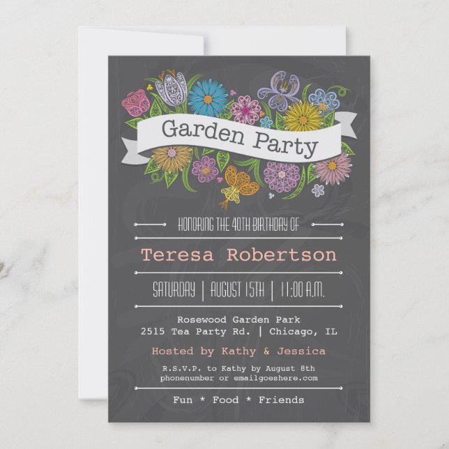 Invitación a la fiesta del Jardín de la bandera fl (Anverso)
