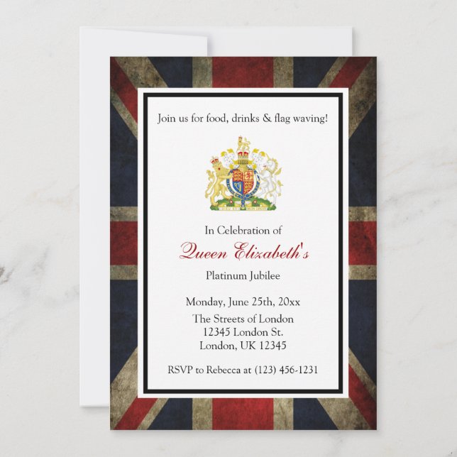 Invitación a la fiesta del Jubileo Platino de la R (Reverso)