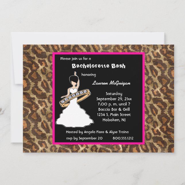 Invitación a la fiesta del leopardo de Caramel Fus (Anverso)