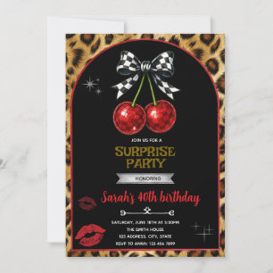 Invitación a la fiesta del leopardo de cereza