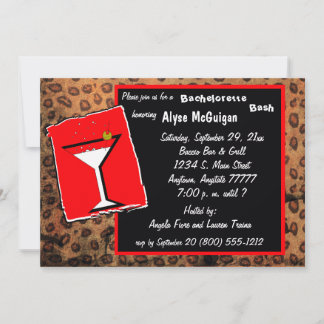 Invitación a la fiesta del leopardo rojo y mocha