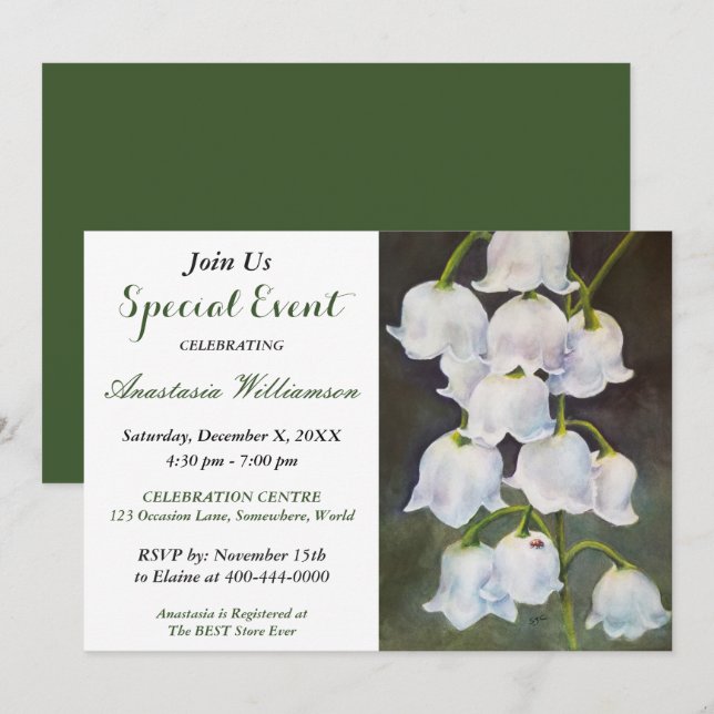INVITACIÓN A LA FIESTA DEL LIRIO DEL VALLE BLANCO (Anverso / Reverso)