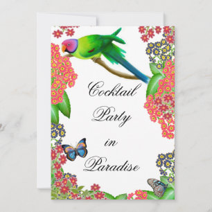 Invitación a la fiesta del loro tropical