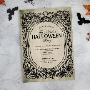 Invitación a la fiesta del marco gótico de Hallowe