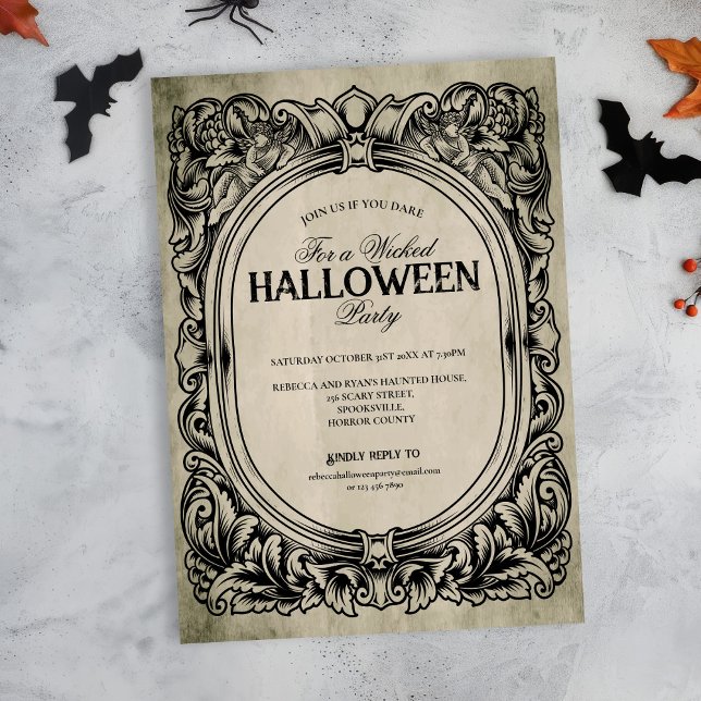 Invitación a la fiesta del marco gótico de Hallowe (Subido por el creador)