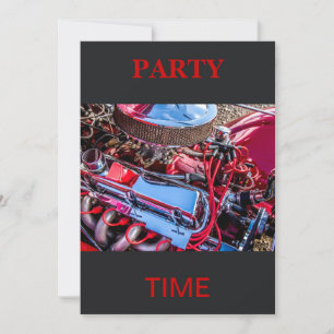 Invitación a la fiesta del motor del automóvil