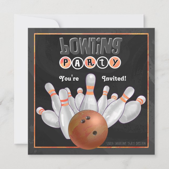 Invitación a la fiesta del Naranja Bowling (Anverso)