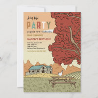 Invitación a la fiesta del paisaje de la granja de