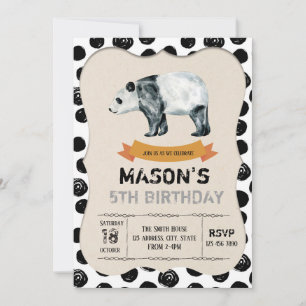 invitación a la fiesta del panda lindo