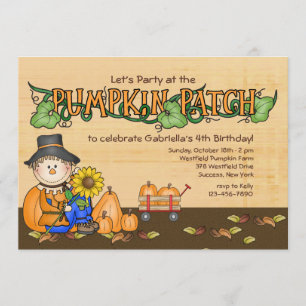 Invitación a la fiesta del parche de calabaza