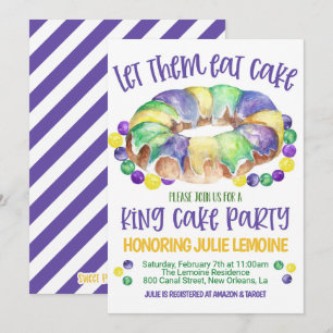 Invitación a la Fiesta del Pastel del Rey de Mardi