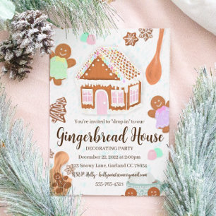 Invitación a la fiesta del Pastel Pink Gingerbread