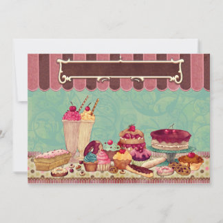 Invitación a la fiesta del pastel y el helado
