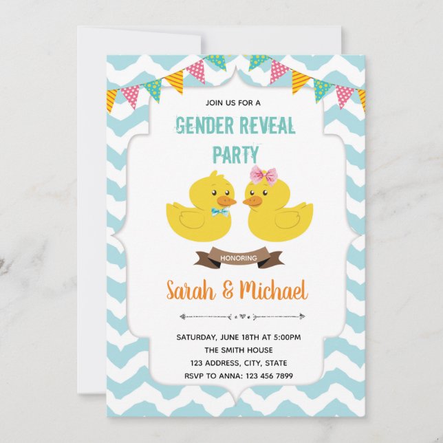 Invitación a la fiesta del pato revelado por géner (Anverso)